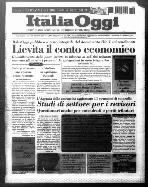 Italia oggi : quotidiano di economia finanza e politica